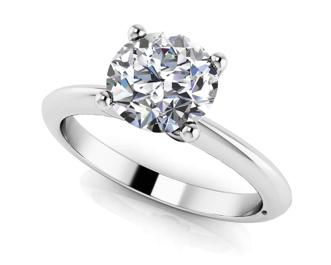 Four Prong Timeless Round Solitaire Ring Lab-Grown Diamond  with 1.50 ct.(finished) 7.4mm