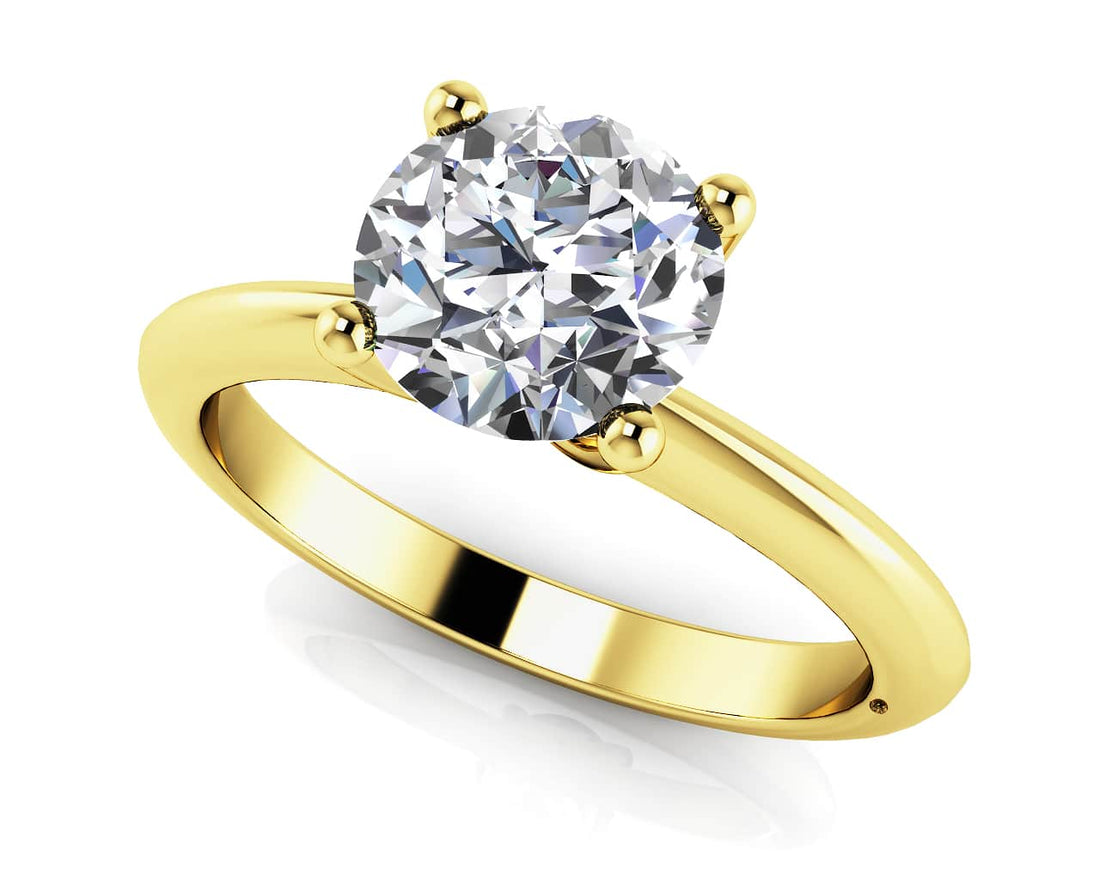 Four Prong Timeless Round Solitaire Ring Lab-Grown Diamond  with 1.00 ct.(finished) 6.5mm