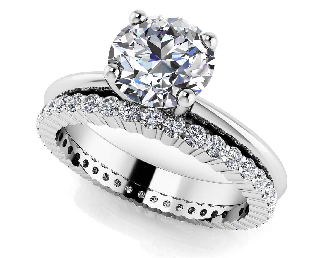 Eternal Light Round Solitaire Bridal Set Diamond  with 1.02 ct. (0.50 ct. center diamond)