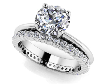 Eternal Light Round Solitaire Bridal Set Diamond  with 1.27 ct. (0.75 ct. center diamond)