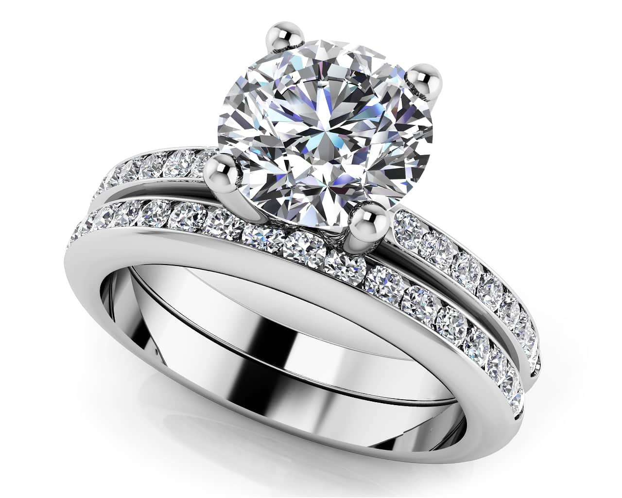 A Dream Come True Bridal Set Diamond  with 0.94 ct. (0.50 ct. center diamond)