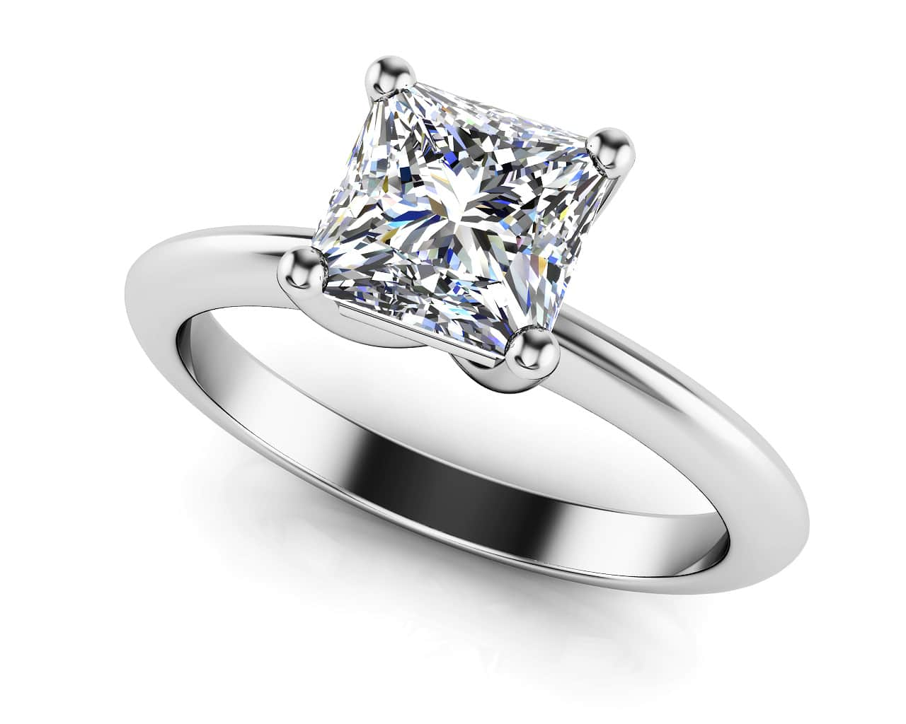 Infinite Love Princess Cut Diamond Solitaire Engagement Ring Diamond  with 1.50 ct.(finished) 6.5mm