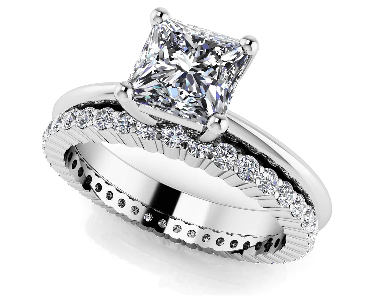 Eternal Light Princess Solitaire Bridal Set Diamond  with 2.52 ct. (2.00 ct. center diamond)