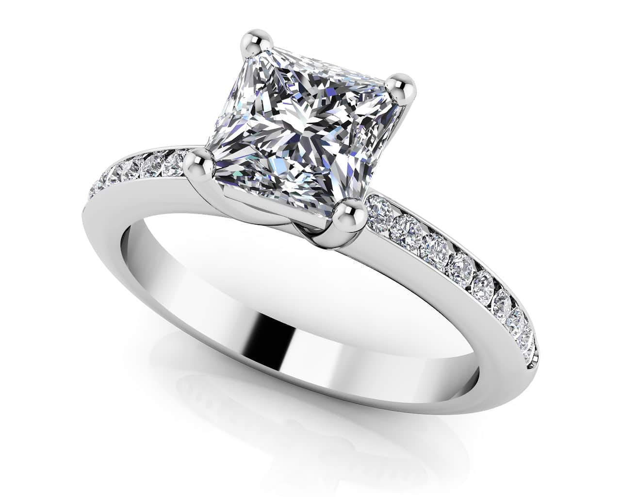 Blissful Princess Stone Shape Engagement Ring Lab-Grown Diamond  with 0.96 ct. (0.75 ct. center diamond)