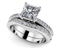 Blissful Princess Cut Diamond Bridal Set Diamond  with 1.69 ct. (1.25 ct. center diamond)