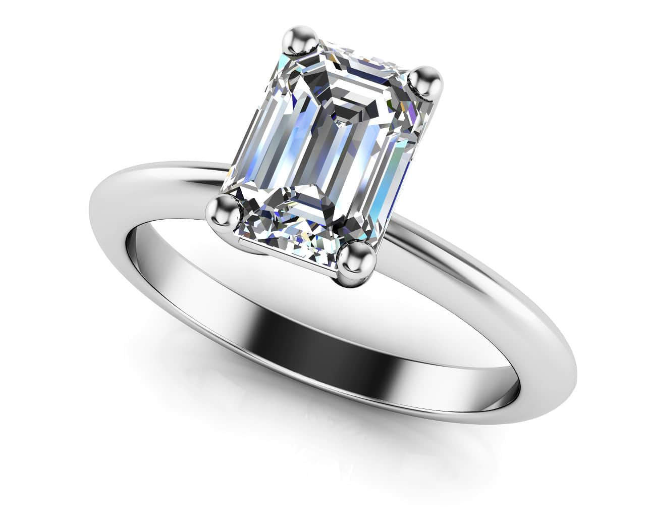 Classic Emerald Cut Diamond Engagement Ring Diamond  with 0.50 ct.(finished) 6x4mm