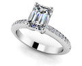 Exquisite Emerald Cut Engagement Ring Diamond  with 1.21 ct. (1.00 ct. center diamond)