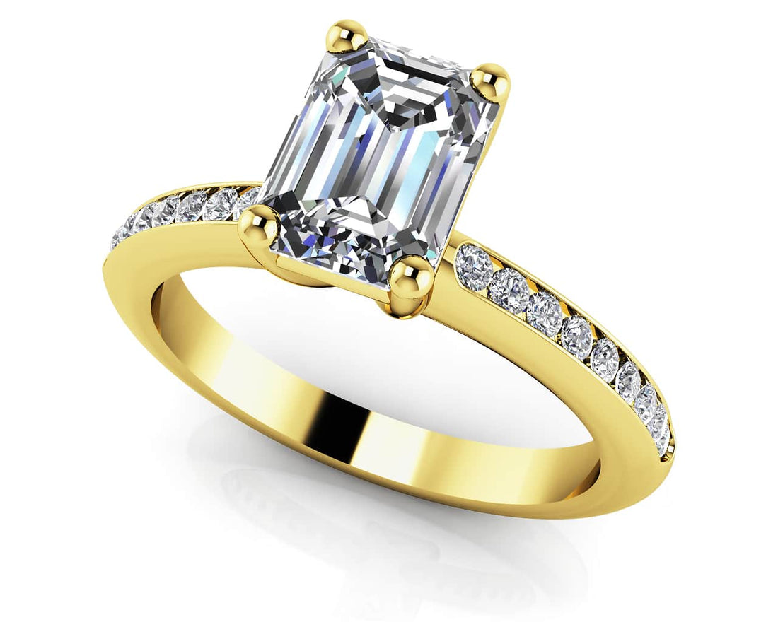 Exquisite Emerald Cut Engagement Ring Lab-Grown Diamond  with 0.91 ct. (0.70 ct. center diamond)