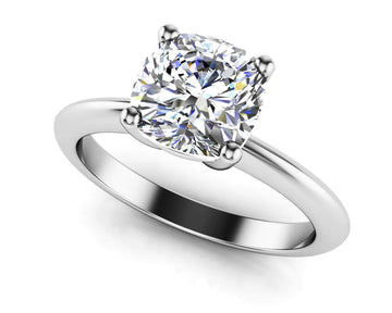 Captivating Cushion Cut Solitaire Engagement Ring Lab-Grown Diamond  with 1.00 ct.(finished) 5.5mm