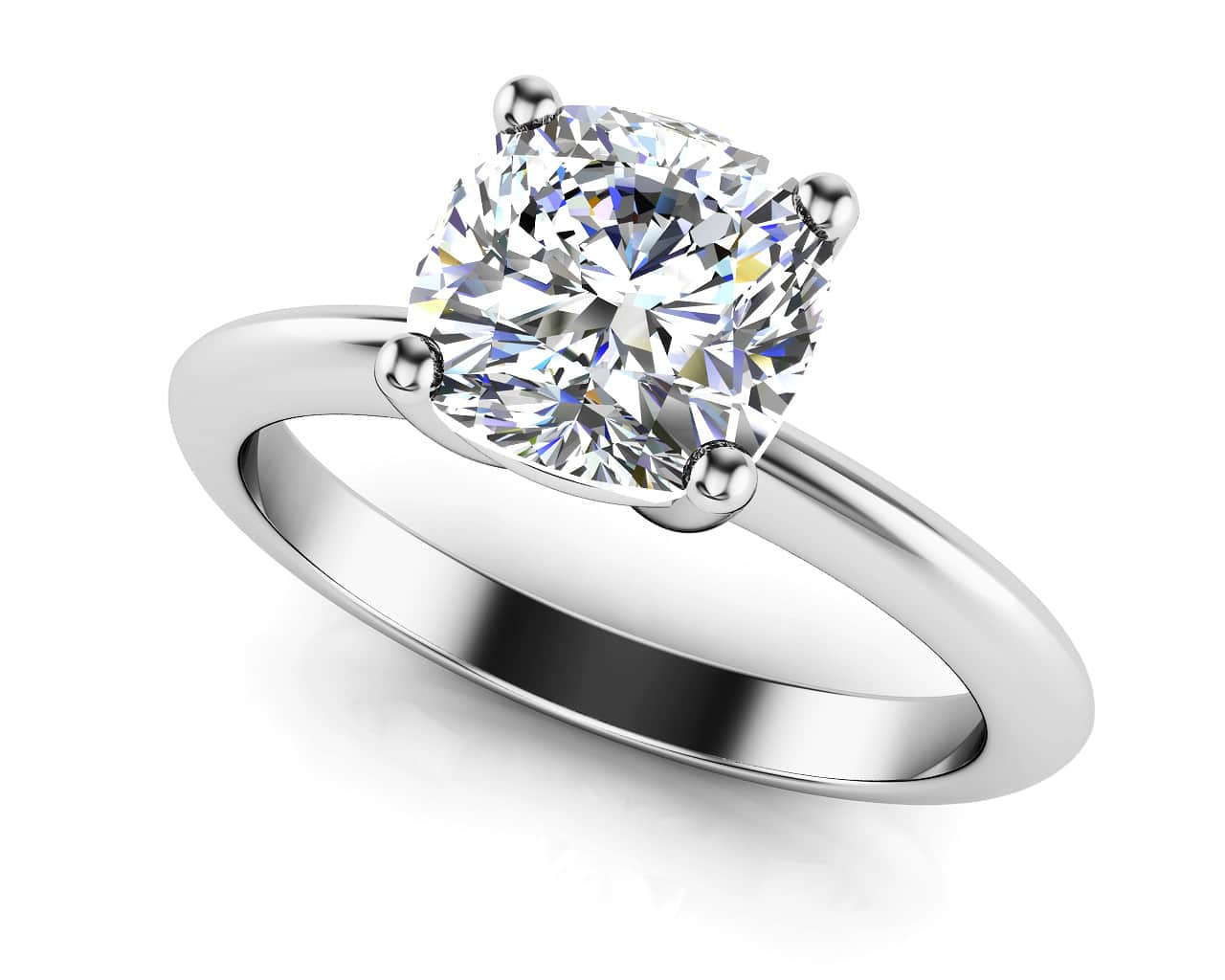 Captivating Cushion Cut Solitaire Engagement Ring Diamond  with 0.50 ct.(finished) 4.5mm