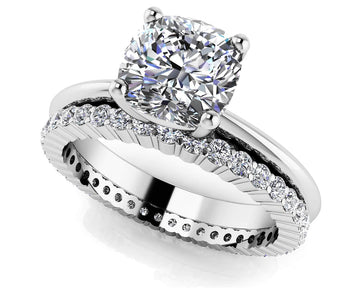 Eternal Light Cushion Solitaire Bridal Set Lab-Grown Diamond  with 1.52 ct. (1.00 ct. center diamond)