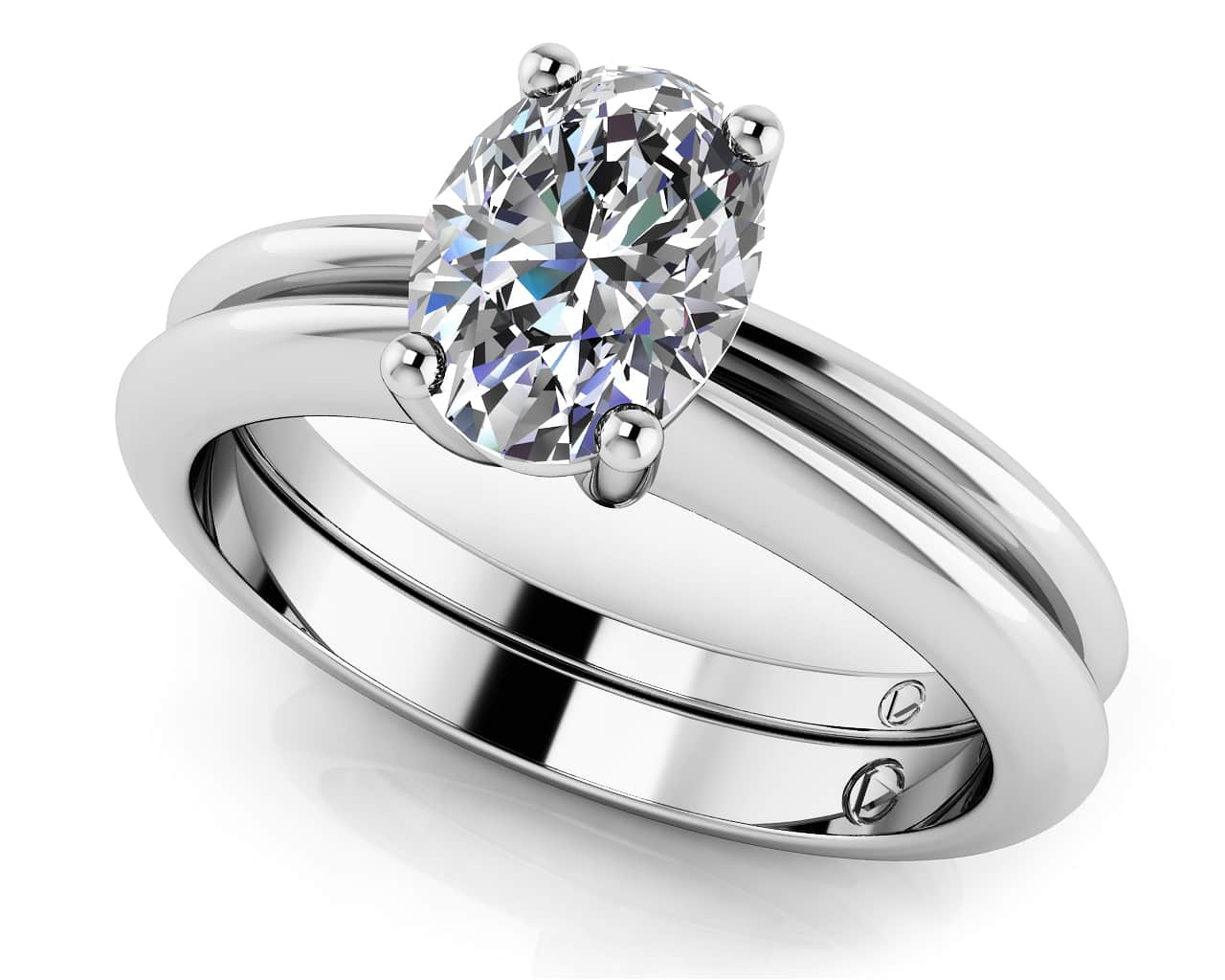 Love With No Limits Oval Solitaire Bridal Set Diamond  with 0.60 ct.(finished) 6x4mm