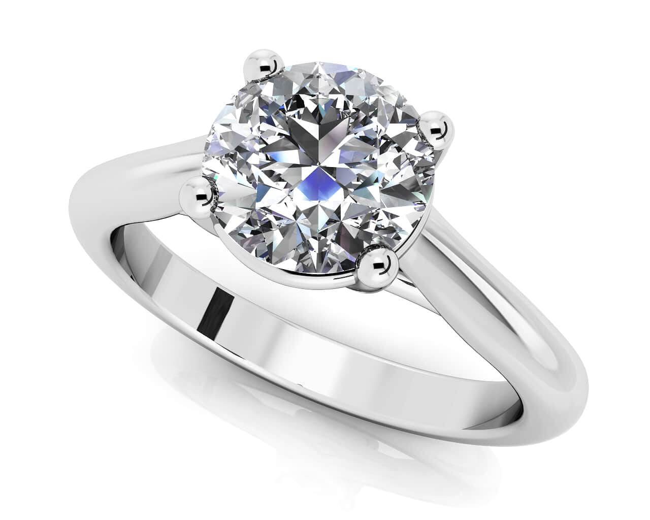 Round Brilliant Cut Diamond Solitaire Ring Diamond  with 1.50 ct.(finished) 7.4mm