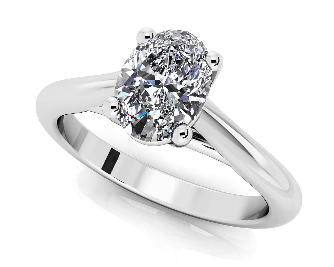 Oval Solitaire Diamond Engagement Ring Diamond  with 1.60 ct.(finished) mm, 8x6mm