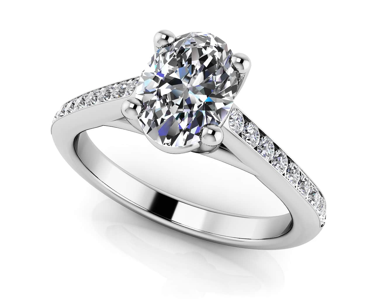 Alluring Oval Diamond Engagement Ring Lab-Grown Diamond  with 1.23 ct. (1.00 ct. center diamond)