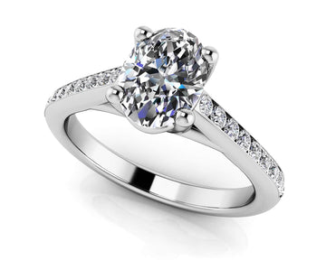 Alluring Oval Diamond Engagement Ring Lab-Grown Diamond  with 1.92 ct. (1.60 ct. center diamond)