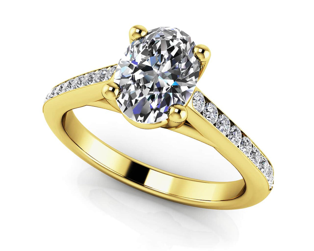 Alluring Oval Diamond Engagement Ring Lab-Grown Diamond  with 0.51 ct. (0.33 ct. center diamond)