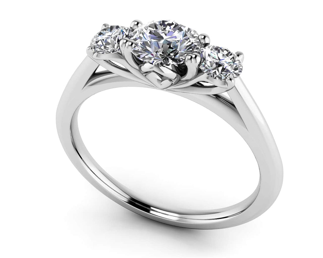 Classic Three Stone Diamond Wedding Ring Lab-Grown Diamond  with 1.50 ct. (1.00 ct. center diamond)