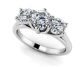 10 Prong Three Stone Diamond Engagment Ring Lab-Grown Diamond  with 1.00 ct. (0.50 ct. center diamond)