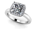 Square Stone Diamond Frame Engagement Ring Diamond  with 1.66 ct. (1.50 ct. center diamond)