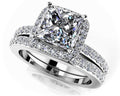 Forever Love Princess Cut Diamond Halo Bridal Set Diamond  with 1.08 ct. (0.50 ct. center diamond)