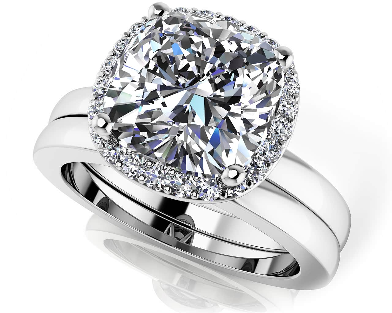 New Love Wedding Set Diamond  with 0.61 ct. (0.50 ct. center diamond)