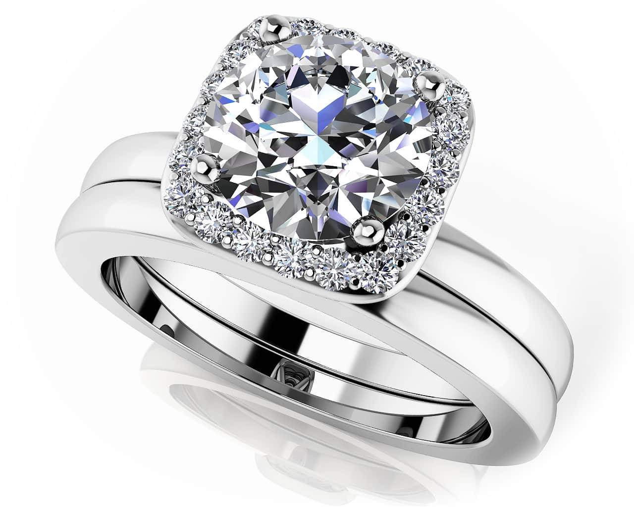 Journey Bridal Set Diamond  with 0.33 ct. (0.25 ct. center diamond)