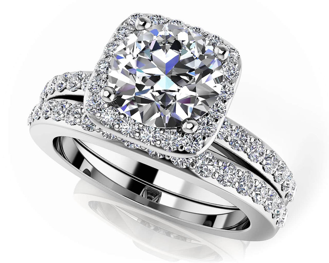 Loving Journey Bridal Set Diamond  with 1.34 ct. (0.75 ct. center diamond)