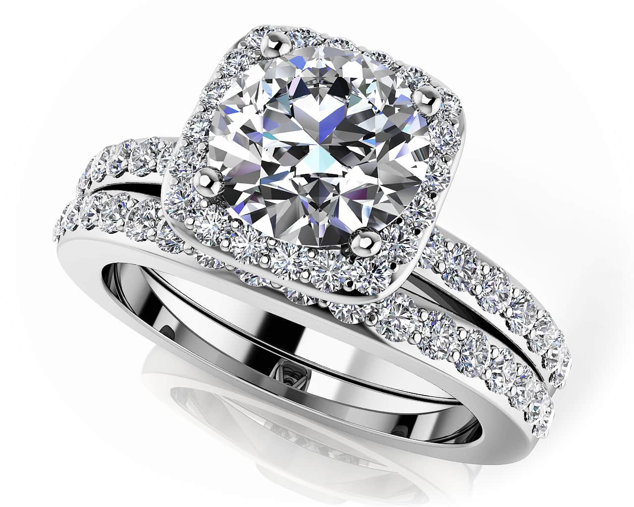 Loving Journey Bridal Set Diamond  with 2.63 ct. (2.00 ct. center diamond)