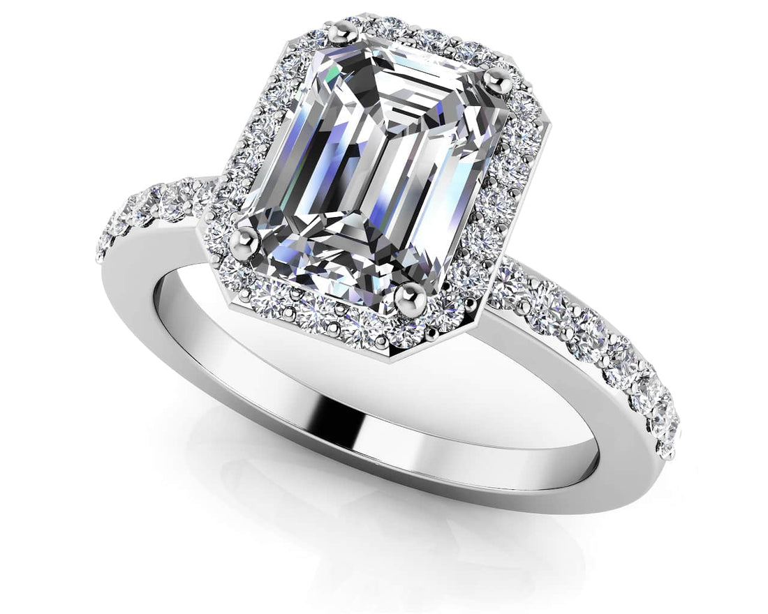 Magical Emerald Cut Diamond Engagement Ring Lab-Grown Diamond  with 1.02 ct. (0.70 ct. center diamond)