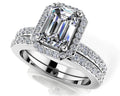 Elegant Grace Emerald Cut Bridal Set Diamond  with 1.59 ct. (1.00 ct. center diamond)