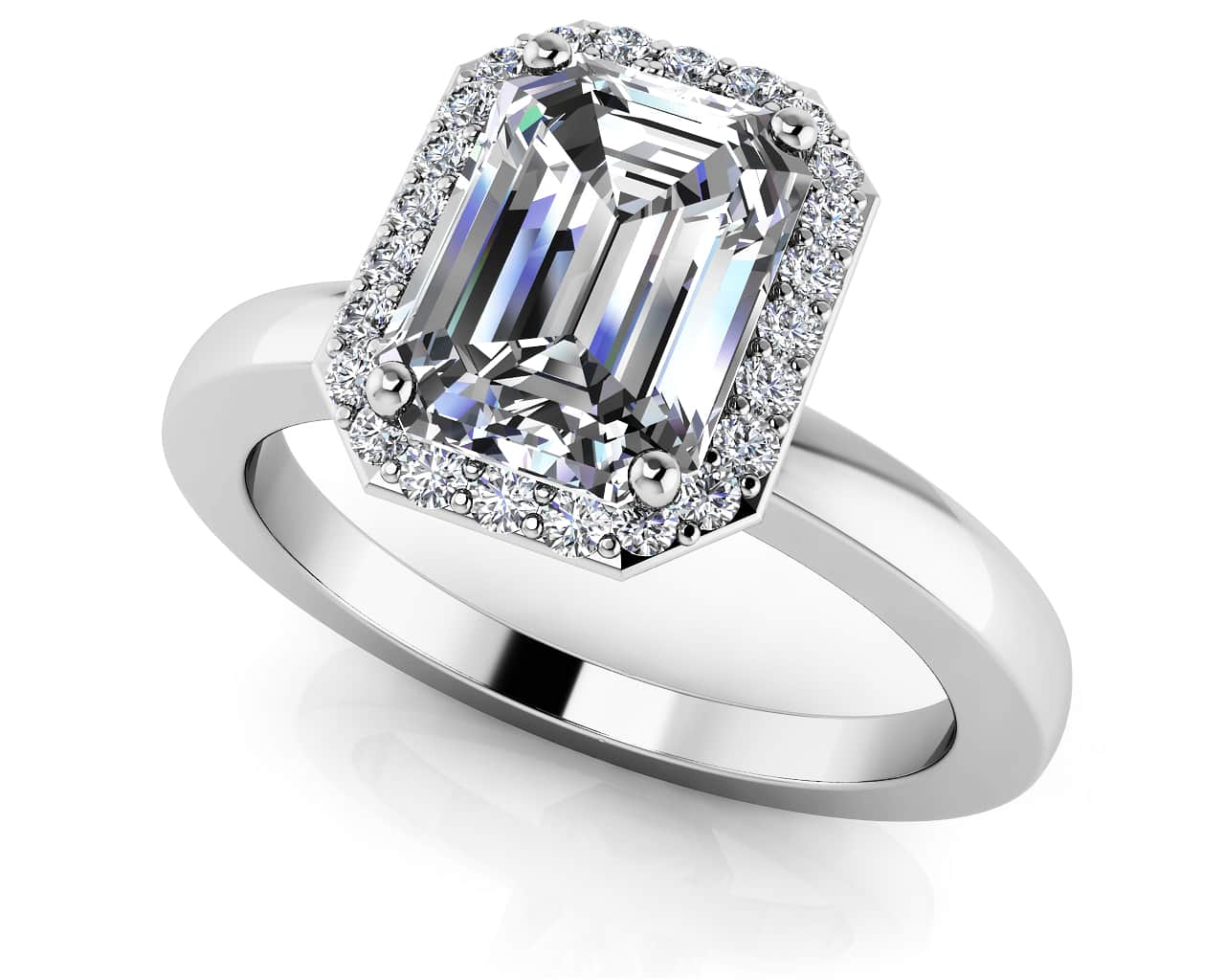 Emerald Cut Diamond Engagement Ring Lab-Grown Diamond  with 0.81 ct. (0.70 ct. center diamond)