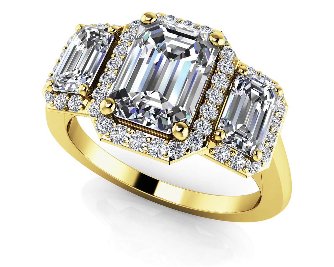 Expressive Love Three Stone Ring Lab-Grown Diamond  with 1.09 ct. (0.50 ct. center diamond)