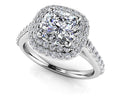 Double Halo Cushion Cut Engagement Ring Diamond  with 2.62 ct. (2.00 ct. center diamond)