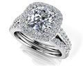 Brilliant Sparkle Wedding Set Diamond  with 1.40 ct. (0.50 ct. center diamond)