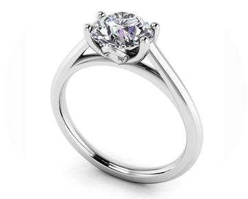 Modern Classic Round Diamond Wedding Ring Diamond  with 0.50 ct. (0.50 ct. center diamond)