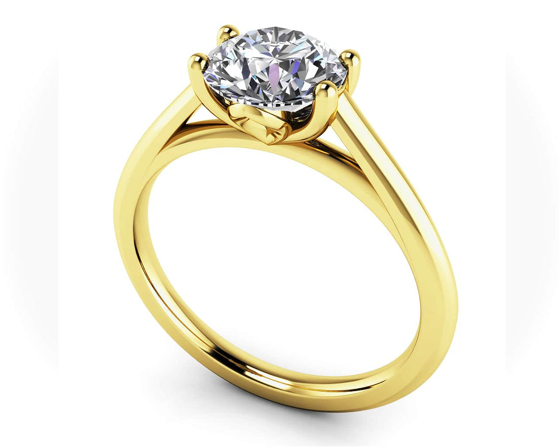 Modern Classic Round Diamond Wedding Ring Diamond  with 2.00 ct. (2.00 ct. center diamond)