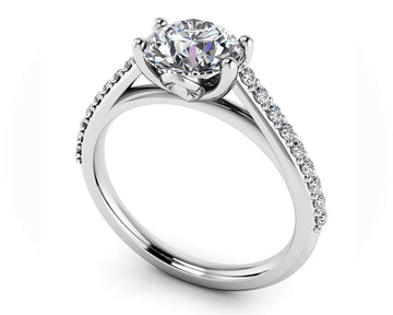 Modern Round Diamond Engagement Ring Diamond  with 1.68 ct. (1.50 ct. center diamond)