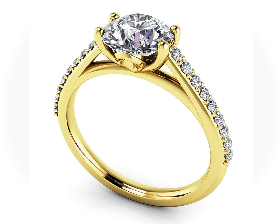 Modern Round Diamond Engagement Ring Diamond  with 2.18 ct. (2.00 ct. center diamond)