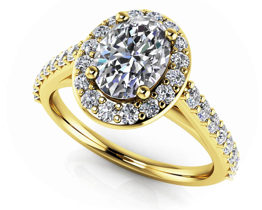 Forever Love Oval Diamond And Halo Ring Diamond  with 1.54 ct. (1.00 ct. center diamond)