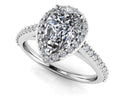 Romantic Pear Shaped With Halo Diamonds Ring Diamond  with 1.33 ct. (1.00 ct. center diamond)