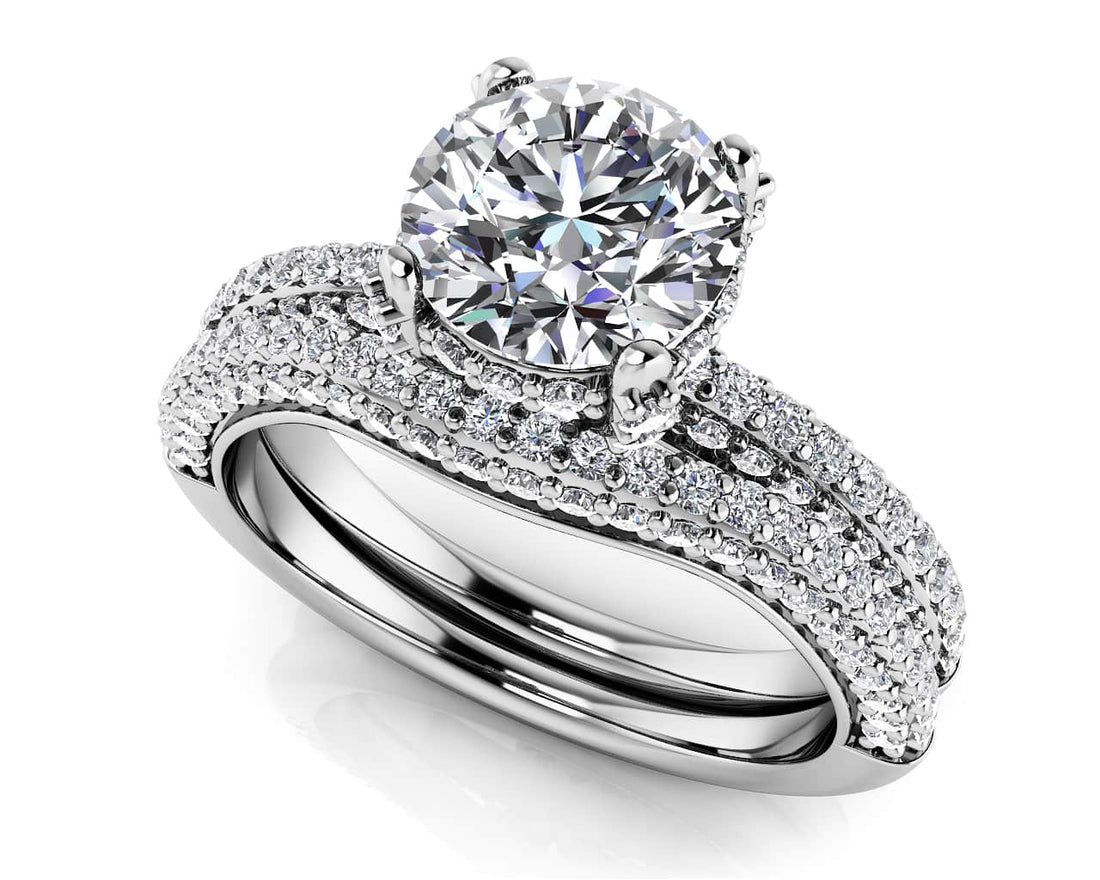 Royal Delight Bridal Set Rings Lab-Grown Diamond  with 1.32 ct. (0.50 ct. center diamond)