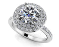 Luxurious Double Halo Diamond Engagement Ring Diamond  with 0.95 ct. (0.50 ct. center diamond)