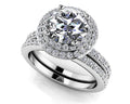 Brilliant Double Halo Diamond Bridal Set Lab-Grown Diamond  with 1.18 ct. (0.50 ct. center diamond)