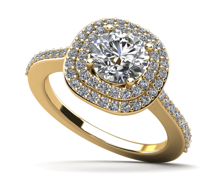 Effervescent Diamond Engagement Ring Diamond  with 0.74 ct. (0.35 ct. center diamond)