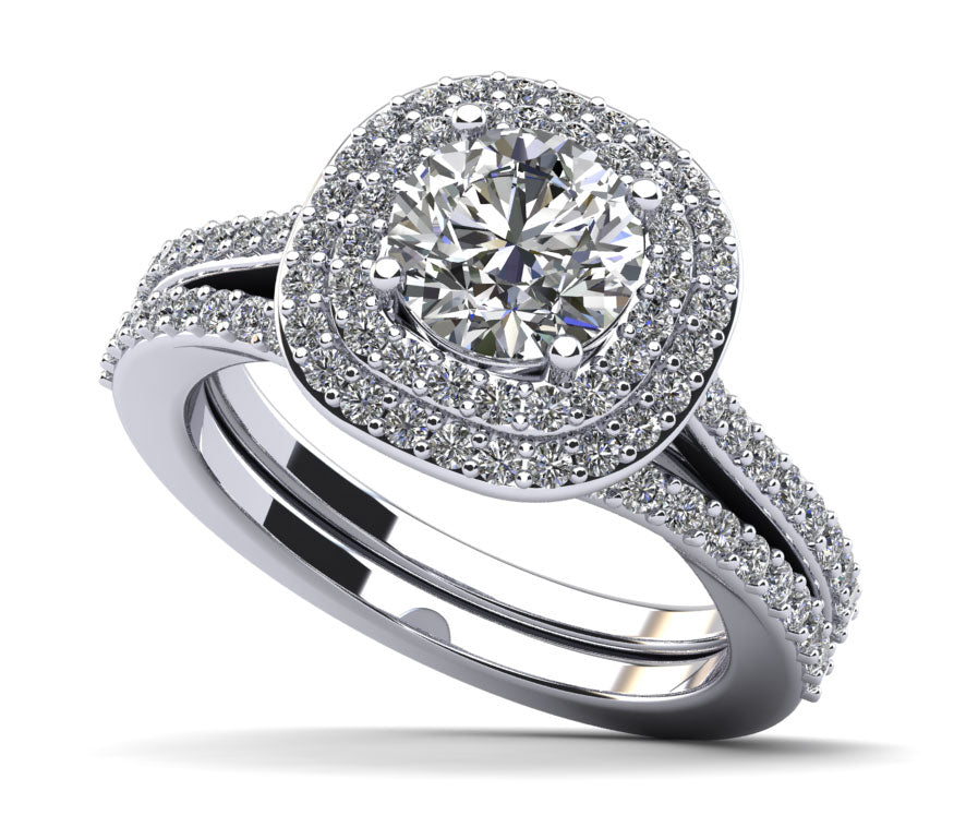 Effervescent Diamond Bridal Set Lab-Grown Diamond  with 1.37 ct. (0.75 ct. center diamond)