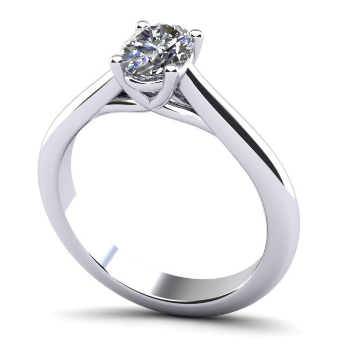 Elegant Oval Solitaire Engagement Ring Lab-Grown Diamond  with 1.00 ct.(finished) 7x5.5mm