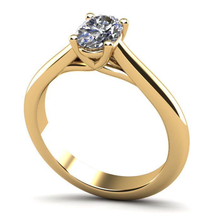 Elegant Oval Solitaire Engagement Ring Lab-Grown Diamond  with 0.60 ct.(finished) 6x4mm