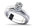 Elegant Oval Solitaire Bridal Set Lab-Grown Diamond  with 1.25 ct.(finished) 7.5x5.5mm