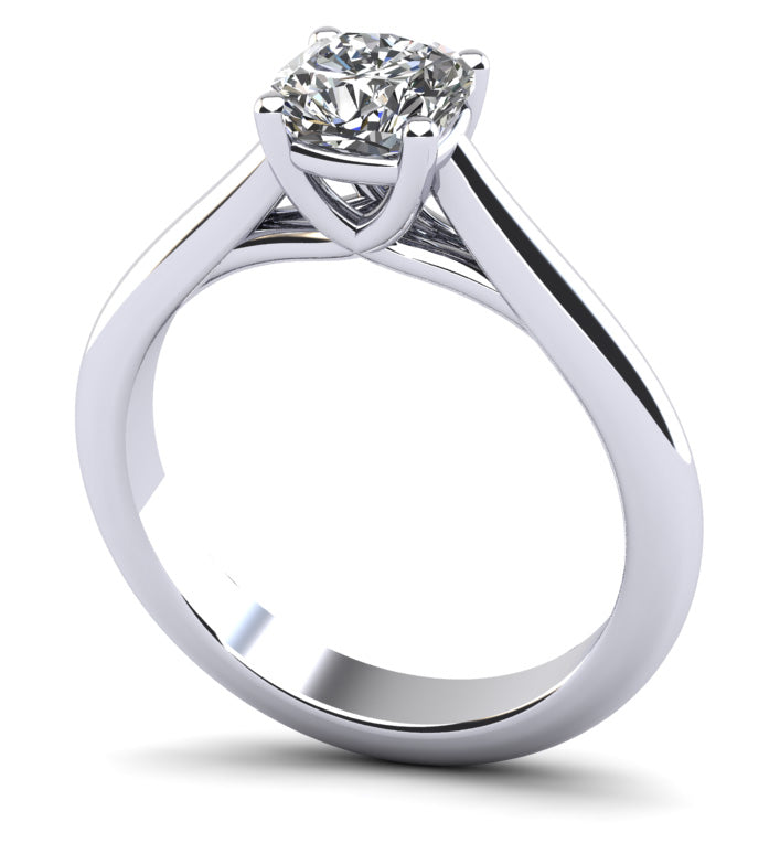 Elegant Round Solitaire Engagement Ring Lab-Grown Diamond  with 0.50 ct.(finished) 4.5x4.5mm